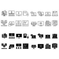 Online learning icon vector set. webinar illustration sign collection. web school symbol.