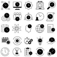 Time management icon vector set. deadline illustration sign collection. timeline symbol or logo.