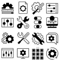 Settings icon vector set. Setup illustration sign collection. customization symbol.