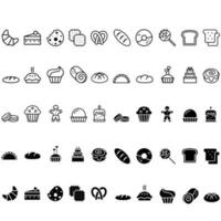 Bakery icon vector set. cooking illustration sign collection. bake symbol. food logo.