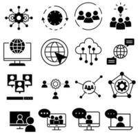 conjunto de vectores de iconos de comunicación. colección de signos de ilustración de conversación. símbolo del foro.