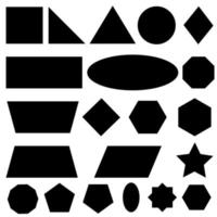 Vetor do Stock: Learn basic 2D shapes with their vocabulary names in  English. Colorful shape flash cards for preschool learning. Illustration of  a simple 2 dimensional flat shape symbol set for education.