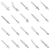 Sword icon vector set. saber illustration sign collection. weapon symbol. steel logo.