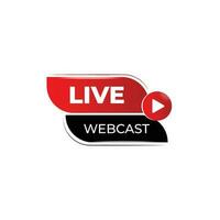 Live webcast with play button vector element