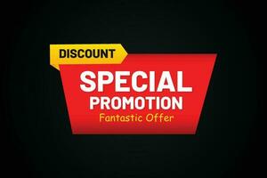 Discount special promotion red sticker with banner design. vector
