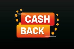 Cashback with gold dollar vector illustration.