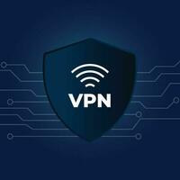 Secure VPN connection concept. Virtual private network. Cyber security, secure web traffic. Internet security software. vector