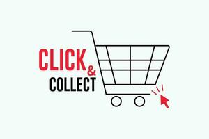 A shopping cart with Click and collect word vector