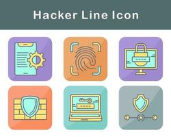 conjunto de iconos de vector de hacker