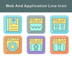 web y solicitud vector icono conjunto