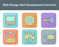 web diseño y desarrollo vector icono conjunto