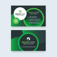 Modern Professional Business Card Template Creative Concept Visiting Design with Green Color.