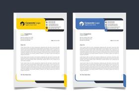Minimal Corporate Business Modern Letterhead Design Template Creative Abstract Official Pad with Yellow and Blue Color. vector