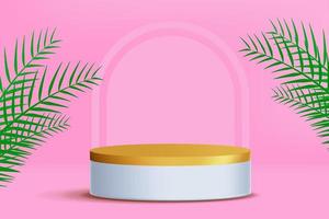 3d realistic render scene with product podium display Vector illustration