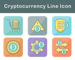 Bitcoin And Cryptocurrency Vector Icon Set