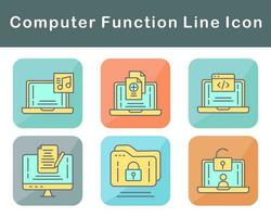 Computer Function Vector Icon Set