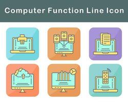 computadora función vector icono conjunto