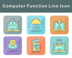 Computer Function Vector Icon Set