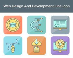 web diseño y desarrollo vector icono conjunto