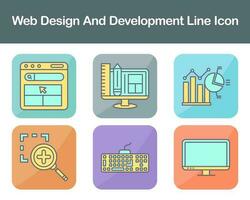 web diseño y desarrollo vector icono conjunto