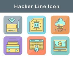 conjunto de iconos de vector de hacker