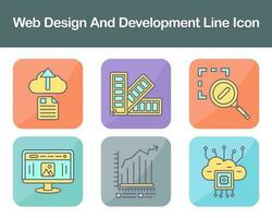 web diseño y desarrollo vector icono conjunto