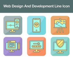 web diseño y desarrollo vector icono conjunto