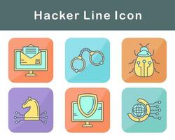 conjunto de iconos de vector de hacker