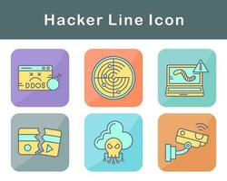 conjunto de iconos de vector de hacker