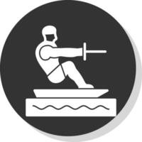 Barefoot Skiing Vector Icon Design