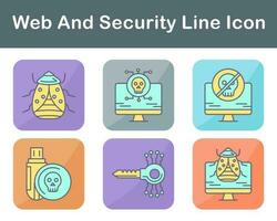 web y seguridad vector icono conjunto