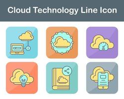 Cloud Technology Vector Icon Set