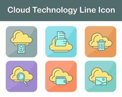 nube tecnología vector icono conjunto