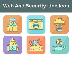 web y seguridad vector icono conjunto