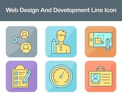 web diseño y desarrollo vector icono conjunto