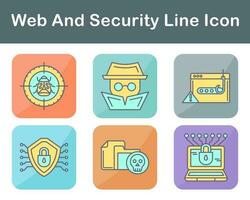 web y seguridad vector icono conjunto