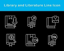 Library And Literature Vector Icon Set