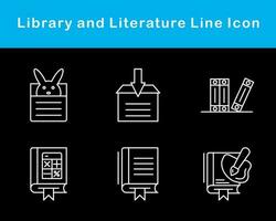 biblioteca y literatura vector icono conjunto