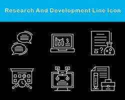 investigación y desarrollo vector icono conjunto