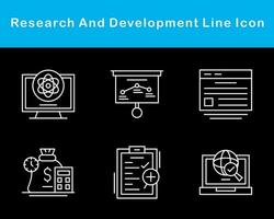 investigación y desarrollo vector icono conjunto