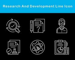 investigación y desarrollo vector icono conjunto