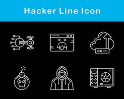 conjunto de iconos de vector de hacker