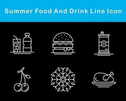 Summer Food And Drink Vector Icon Set