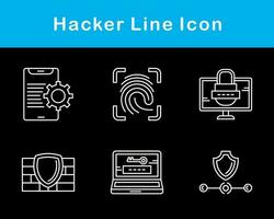 conjunto de iconos de vector de hacker