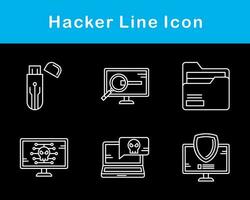 conjunto de iconos de vector de hacker