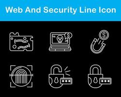 web y seguridad vector icono conjunto