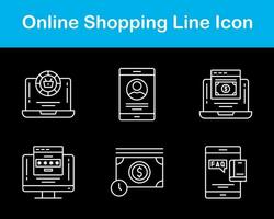 conjunto de iconos de vector de compras en línea