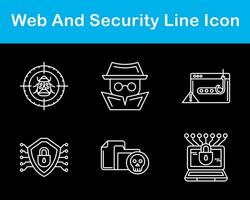 web y seguridad vector icono conjunto