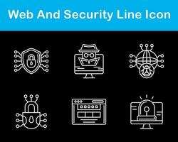 web y seguridad vector icono conjunto