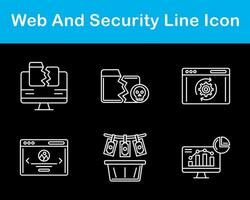 web y seguridad vector icono conjunto